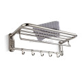 838 New design and stainless steel foldable towel rack with hooks